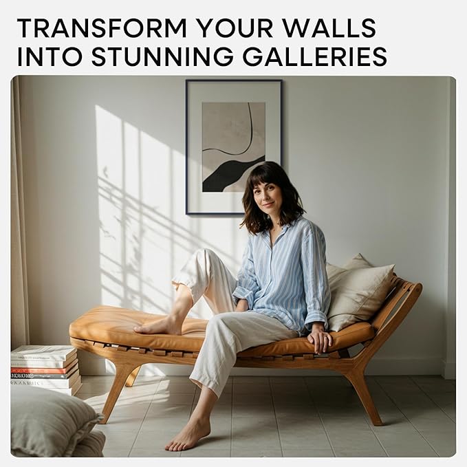 Homeforia A2 Poster Frame Navy Blue, High End Metal A2 Picture Frame Navy Blue with Mat A3 for Print, 16.5x23.4 Frame Matted to 11.7x16.5 Photo, 16.5 by 23.5 Frames, Tempered Glass, Wall Kit, Set of 1