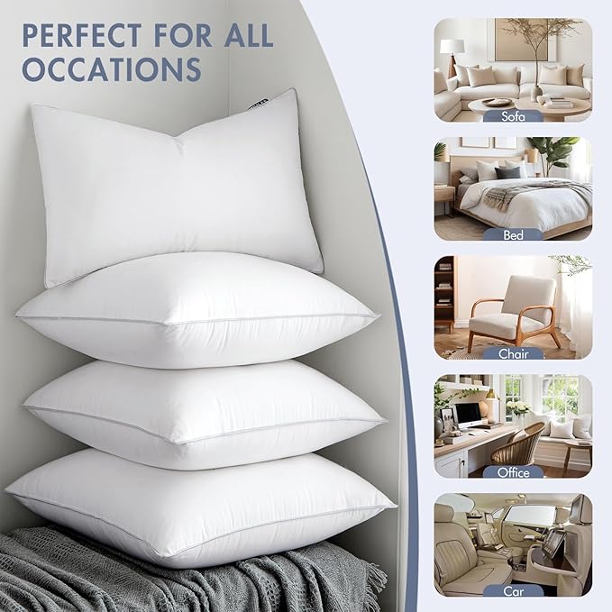 MIULEE 20x26 Pillow Inserts (Set of 2) -Decorative Throw Pillow with 100% Cotton Cover Rectangle for Sofa Couch