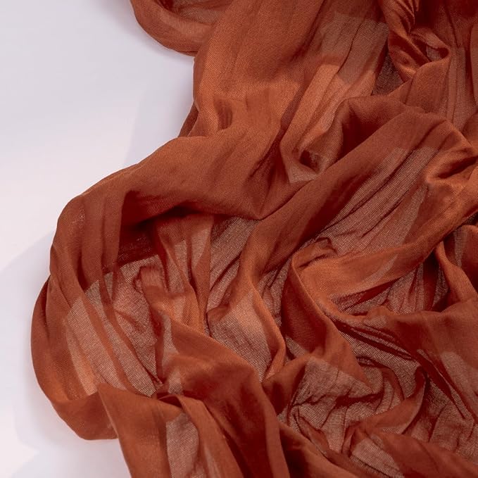 Terracotta Cheesecloth Table Runner 6 Pack Fall Burnt Orange Cheese Cloth Table Runners 120 Inches Rust Thanksgiving Fall Table Decorations for Friendsgiving Wedding Bridal Baby Shower Party