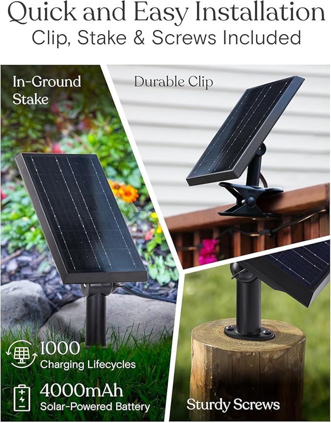 Brightech Ambience Pro Super Bright Solar Outdoor String Lights: Security, Visibility & Ambience - Heavy Duty Waterproof Patio Lights - Edison Spiral Shatterproof Bulbs - 4W Soft White Remote Control