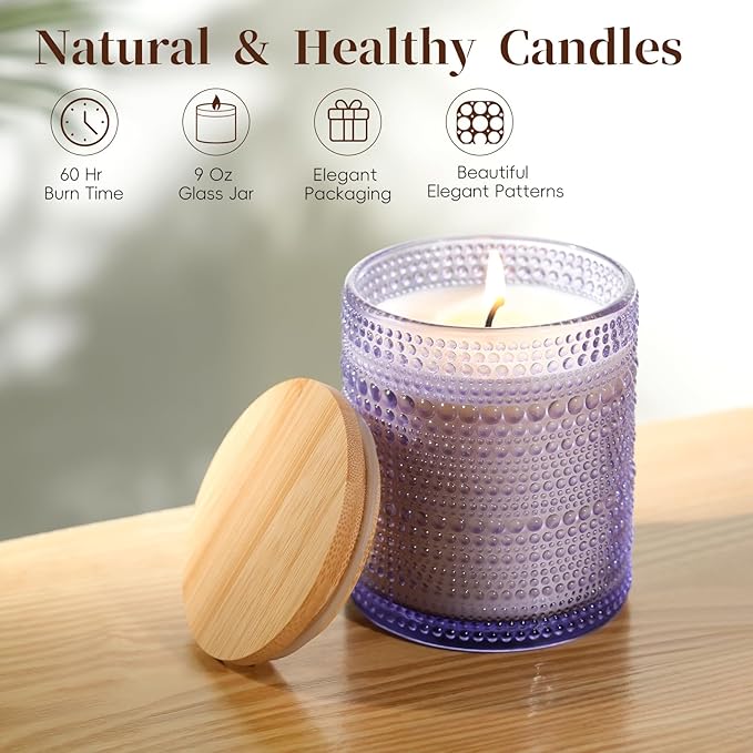 Lavender Scented Candles for Women, Mother's Gift 60 Hours Aromatherapy Candle, Soy Candles for Home Scented, Birthday Gifts Mothers Day Candle for Home