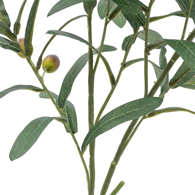SHACOS 6 PCS Fake Olive Branches for Vases 39" Tall Long Greenery Stems Faux Olive Tree Branches Artificial Olive Leaf Stems with Olive Fruits Fake Plant for Home Wedding Greenery Decor