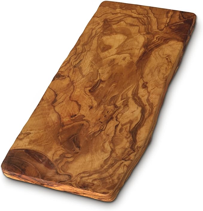 Live Edge Olive Wood Cutting Board 16"l X 6.75"w X 0.75"th Rustic Large Wooden Charcuterie Board - Handmade Bread & Cheese Board - Long Wood Charcuterie Boards - Natural Wood Cutting Board For Kitchen