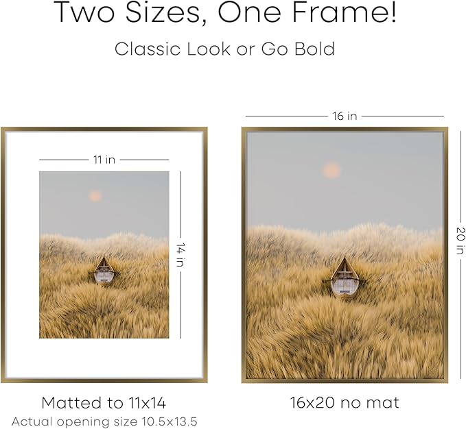 Homeforia 16x16 Picture Bronze Frames, High End Metal 16 x 16 Square Poster Frame with Mat 12 x 12 Photo, 16x16 Brass Frame Matted to 12x12 Print, 16by16 Thin Frames, Tempered Glass, Wall Kit, Set of 2