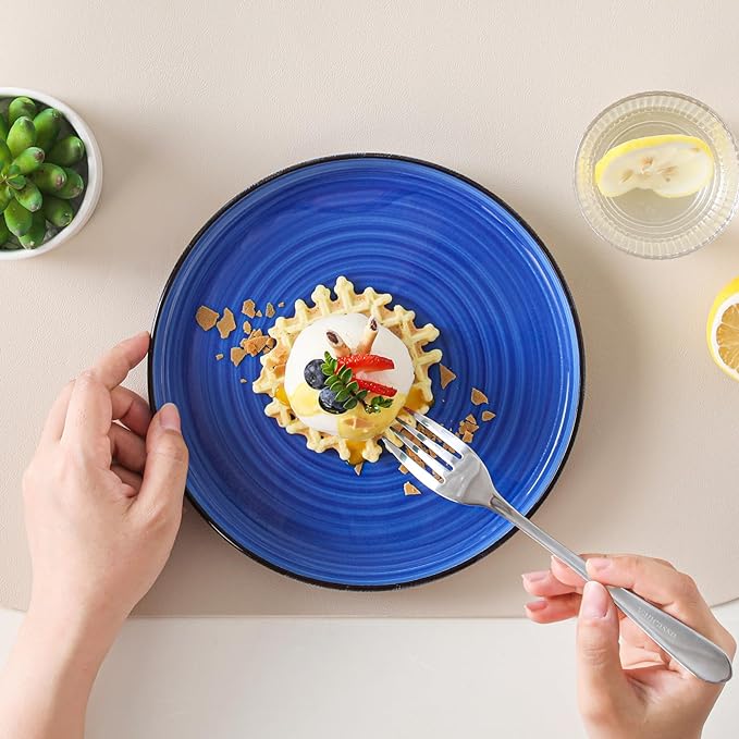 vancasso Bonita Dinnerware Sets 24 Pieces, Stoneware Dishes Set for 6, Dinner Platers with Bowls Set, Dinshwasher and Microwave Safe, Multicolor