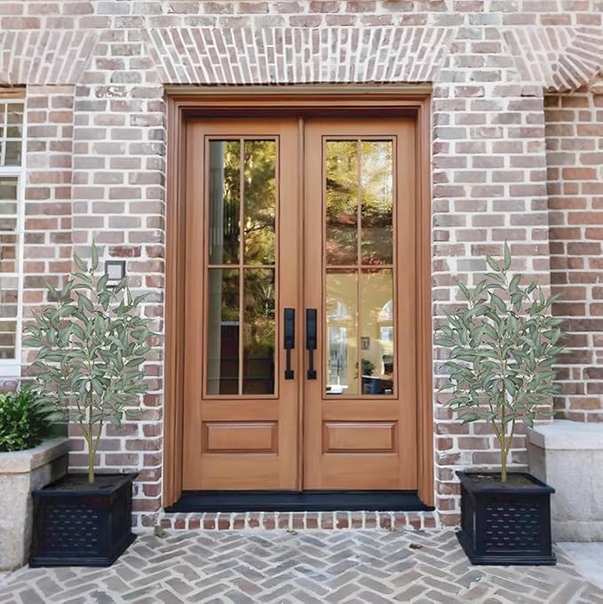 Artificial Eucalyptus Tree in White Pot – 4FT Faux Indoor Plant for Home Décor, Modern Greenery for Living Room, Bedroom, Office – Realistic Silk Leaves, Minimalist Planter