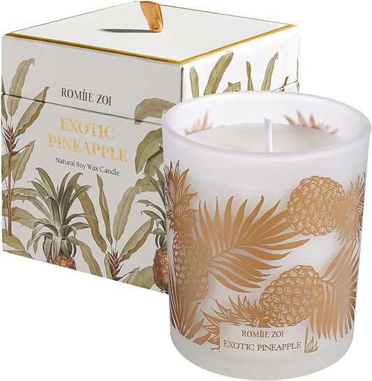 ROMIIE ZOI Scented Candle - Pineapple - 6oz Soy Wax Candle for Home, Gifts for Women