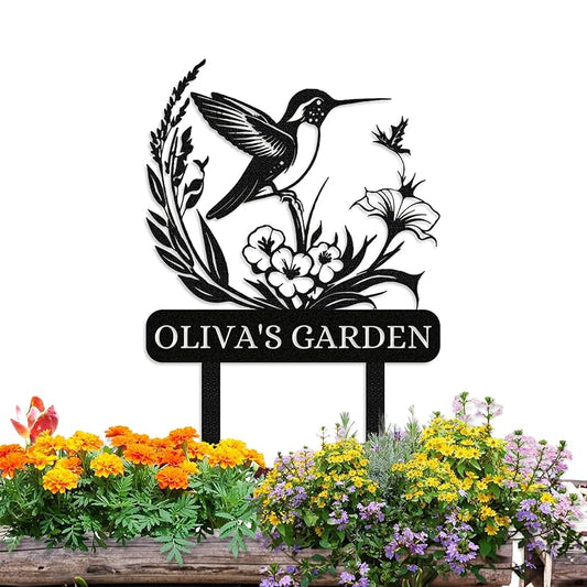 Personalized Garden Signs | Custom Bird Garden Stake Metal Sign | Metal Signs Customized | Garden Signs Decorative Outdoor | Garden Art Gifts | Customized Metal Yard Sign Stakes
