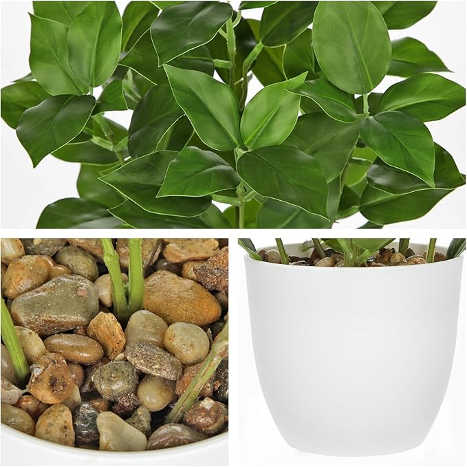 Briful Fake Plants Artificial Greenery Potted Faux Lifelike Plant for Farmhouse Home Garden Party Decoration