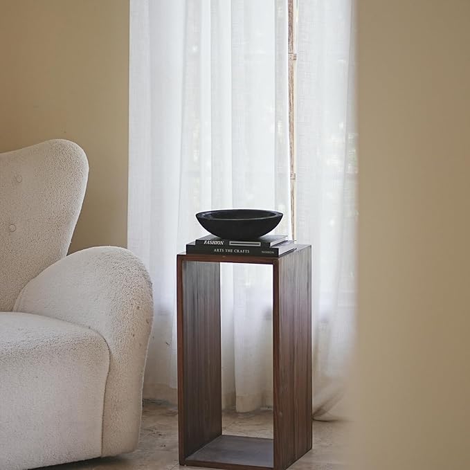 Hand Carved Wooden Decorative Bowl for Home Entryway Decor, Wood Centerpiece Bowl for Coffee Table Decor, Wood Dough Bowl for Farmhouse Decor (Black)