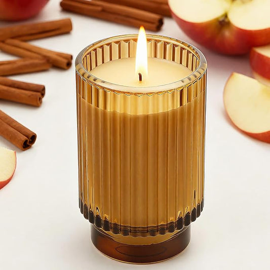 Apple Cinnamon Scented Candle Fall Candles, 70 Hours Long Burning Natural Soy Candle, Autumn Candle Gift, Luxury Candles Gifts for Women & Men, House Warming Gift
