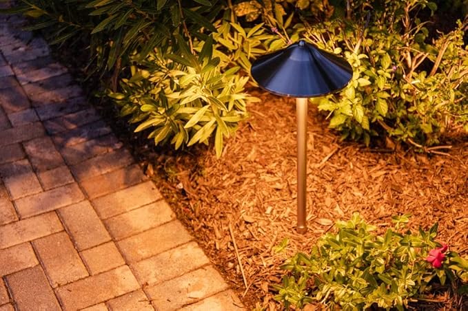 VOLT Max Spread 12V Stainless Steel Path Light (25" Tall, 9" Shade) for Low Voltage Landscape Lighting on Outdoor Pathway, Walkway, Garden, Driveway or Patio