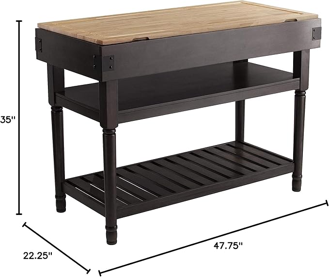 SEI Furniture Waysmere Kitchen Island, Smoked ash, Natural