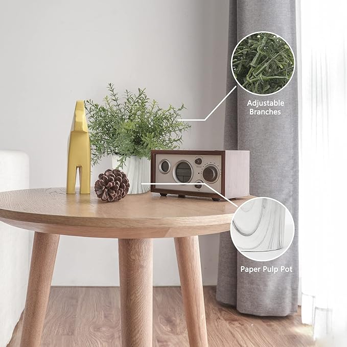 Hollyone Faux Plants Indoor Artificial Mini Potted Plants Plastic Green Plant Small Fake Plants Eucalyptus Decor in Pots for Home Table Room Bathroom Decor