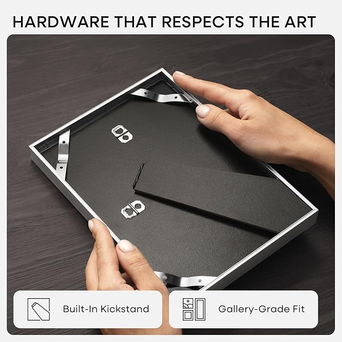 Homeforia 9x12 Picture Frame Silver, High End Metal 9 x 12 Frames with Mat 7 by 10 inch Photo, 9by12 Poster Frame Matted to 7x10 Print, 12x9 Wall or Tabletop Frames, Tempered Glass, Wall Kit, Set of 3