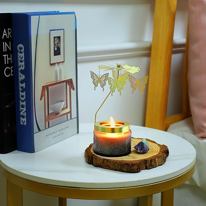Birthday Gifts for Women, Rotatable Candle Gifts, Vanilla Cream Scented Candles Anniversary Christmas Thanksgiving, Butterfly Best Girl, Friends,Mom