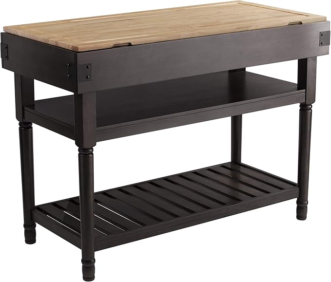 SEI Furniture Waysmere Kitchen Island, Smoked ash, Natural