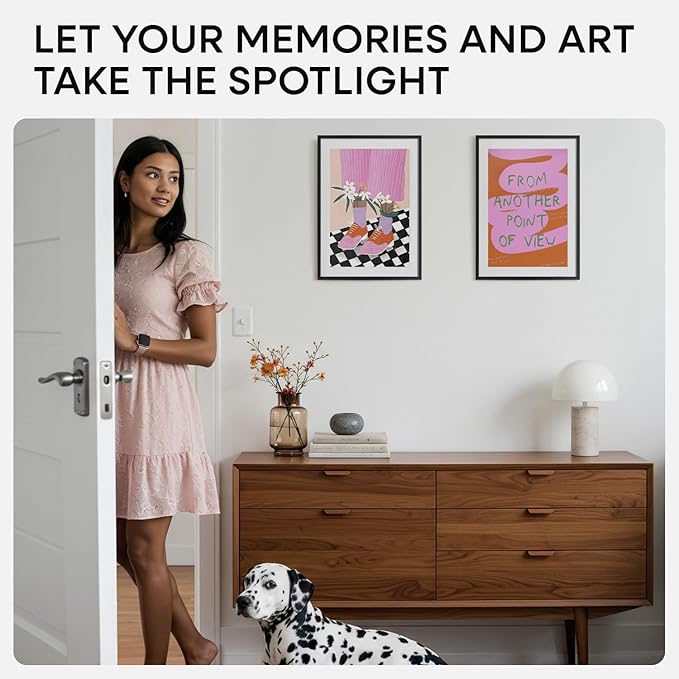 Homeforia 12x17 Picture Frame Black, High End Metal 12x17 Poster Frames with Mat 10x15 for Photo, 12 x 17 Black Frame Matted to 10 x 15 inch Print, 17x12 Thin Frame, Tempered Glass, Wall Kit, Set of 3