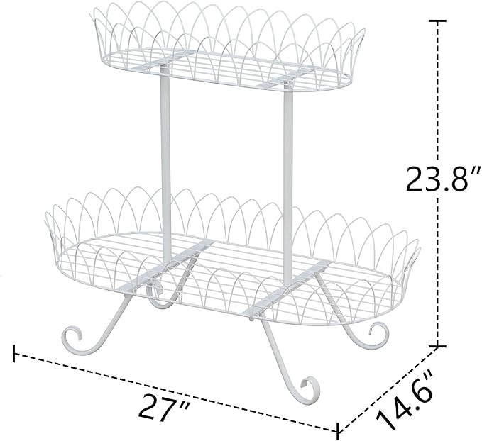 White Oval Plant Stand for Plants, French Provincial Side Table with Floral Accents, Low Indoor Greenery Display Shelf Garden Decor