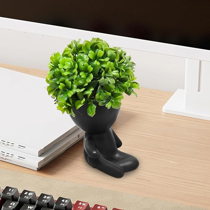 Zerzsy Fake Succulent, Mini Succulents Plants Desk Plant for Office Decor for Women, Cute Fake Plants Bathroom Decor- Set of 1