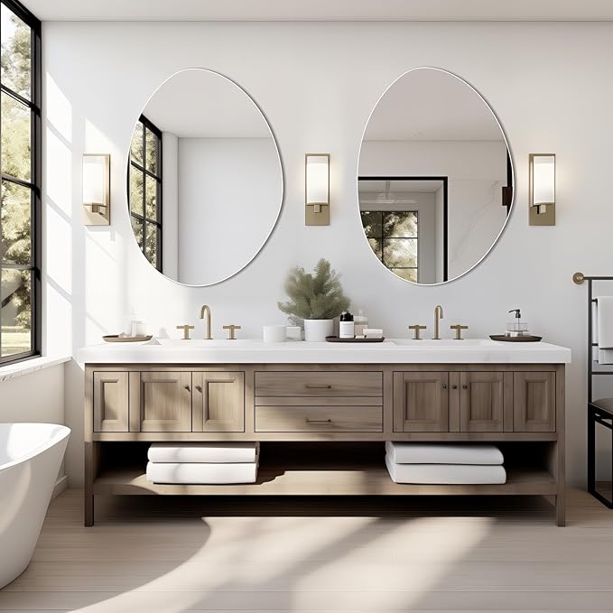 Irregular Wall Mirror 30"x40", Frameless Asymmetrical Mirror for Wall, Modern Decorative Bathroom Mirror, Wall Mounted Mirror for Bedroom Living Room Entryway