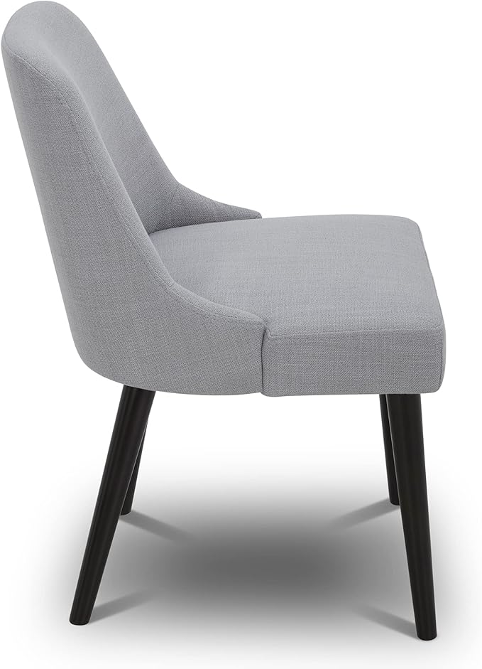 CHITA Mid-Century Modern Dining Chair, Upholstered Fabric Accent Chairs, Set of 2, Light Grey in Performance Fabric