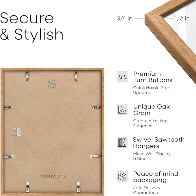 Homeforia 11x14 Diploma Frame Wood, High End Natural Oak 11 x 14 Certificate Frames with Mat 8.5x11, 11 by 14 Wooden Document Matted Frame, Award Graduation Frames, Tempered Glass, Wall Kit, Set of 1