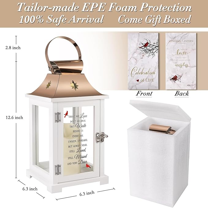 Memorial Lantern, Sympathy Gifts for Loss of Mom/Dad/Loved One, Bereavement Gifts, in Memory of Loved One Lantern,Celebration of Life, Memorial Gifts, Funeral Lantern,Those WE Love Don't GO Away