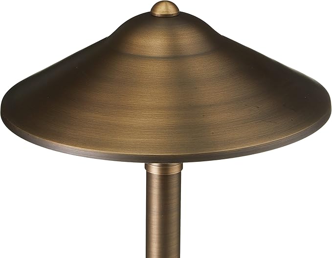 VOLT 15-Pack 12V Cast Brass Max Spread Path Lights (9" Shade, 25" Tall) for Low Voltage Landscape Lighting on Outdoor Pathway, Walkway, Garden, Driveway or Patio