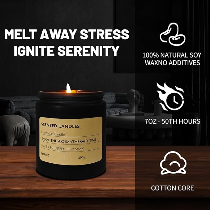 Candles,Scented Candles for Men, Men Candle Set, Candles for Home Scented, Long Lasting with 40 Hour Burn Time, Manly Gifts for Dad,Soy Candle of Lavender