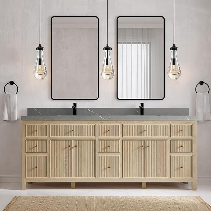 Raindrop Pendant Light Set of Three, Black Pendant Lights Kitchen Island, Pendant Lighting Tear Drops Pendant Light Fixtures, Pendant Light for Kitchen Island Bedroom Bathroom, Included Bulb