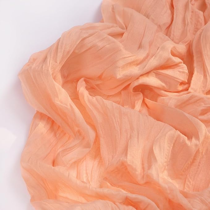 Peach Cheesecloth Table Runner 4 Pack Fall Table Runners Boho Gauze 120 Inches Cheese Cloth Fall Table Decorations for Sweet Little Peach Baby Shower Decor Wedding Bridal Thanksgiving Party