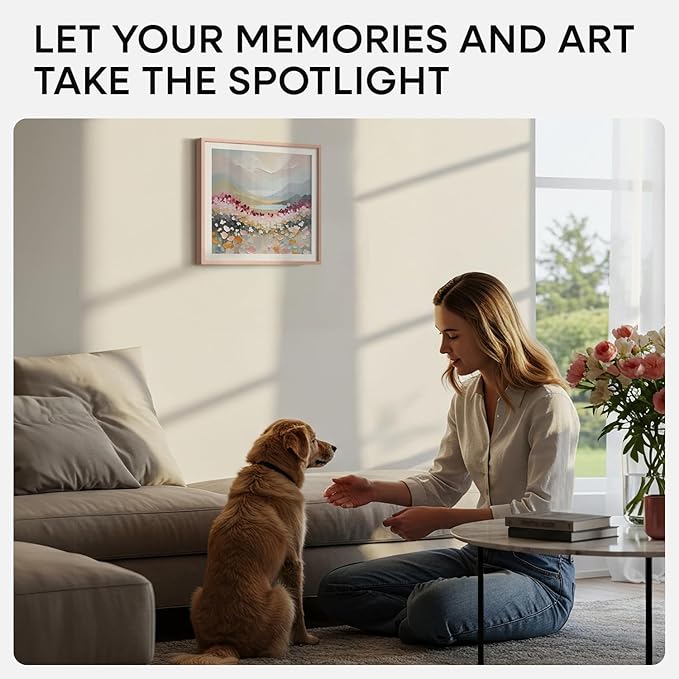 Homeforia 12x12 Picture Frame Rose Gold, High End Metal 12 x 12 Square Poster Frame with Mat 10 x 10 Photo, 12x12 Frame Matted to 10x10 Print, 12by12 Hanging Frames, Tempered Glass, Wall Kit, Set of 2