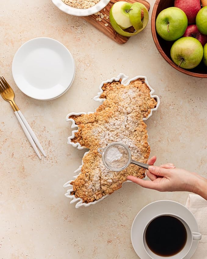 WORLD PLATES Ireland Shaped Baking Dish Serving Platter or Decorative Tray Charming Porcelain Bakeware Oven Microwave and Dishwasher Safe