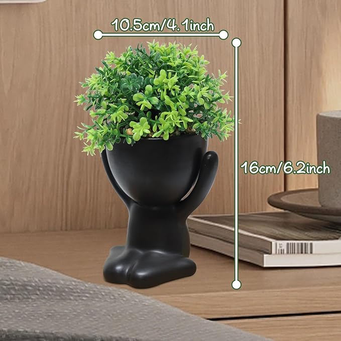 Zerzsy Fake Succulent, Mini Succulents Plants Desk Plant for Office Decor for Women, Cute Fake Plants Bathroom Decor - Set of 1