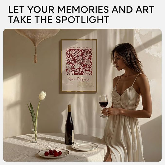 Homeforia 13x19 Picture Frame Bronze, High End Metal 13x19 Brass Poster Frames with Mat 11x17 for Photo, 13 x 19 Frame Matted to 11 by 17 Print, 19x13 Hanging Frame, Tempered Glass, Wall Kit, Set of 3