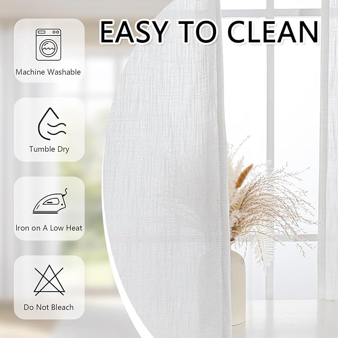 MYSKY HOME 90 Inch Curtains for Sliding Glass Door Windows, Living Room Decoration Cotton Drapes Pinch Pleated Soft Comfortable Touch Farmhouse Country Patio Treatment Set, 40" Wide, Natural, 2 Panels