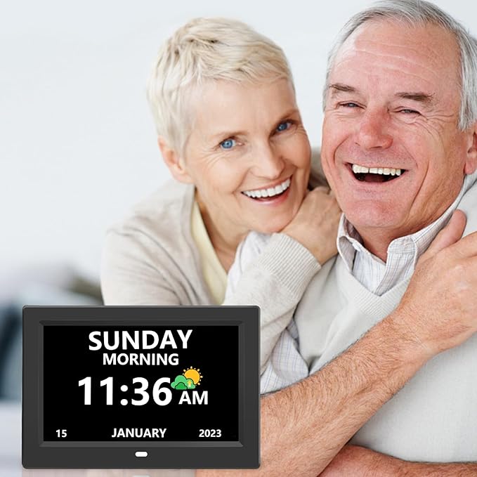 11 Inch Digital Clock with Day and Date for Elderly Alzheimer's Clock Customizable Alarms 3 Display Modes Large Font Alarm Clock for Seniors Auto DST