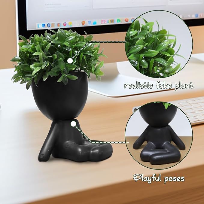 Zerzsy Mini Succulent Plant, Cuteplant Desktop Decorations, Desktop Plant for Women Office Decor, Cute Fake Plants Bathroom Decoration- Set of 1