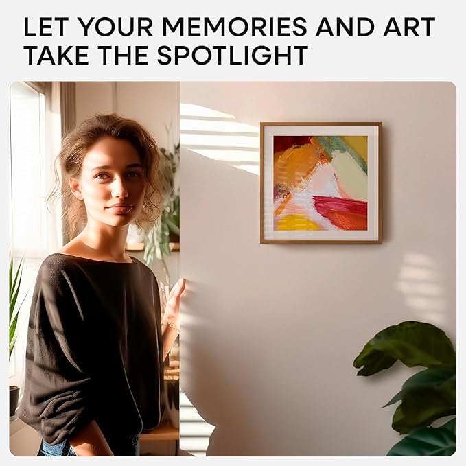 Homeforia 11x11 Picture Frame Brass, High End Metal 11 by 11 Square Bronze Frames with Mat 9 x 9 Photo, 11by11 Poster Frame Matted to 9x9 Print, Wall Hanging Frames, Tempered Glass, Wall Kit, Set of 2