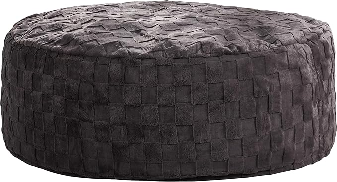Hobestluk Bean Bag Chairs Beanbag Chair with Filler Adult Bean Bags with Fluffy Cover, Giant Bean Bag Chairs for Adults for Living Room, Bedroom (Dark Grey, 6FT - 70" x 70" x 15")