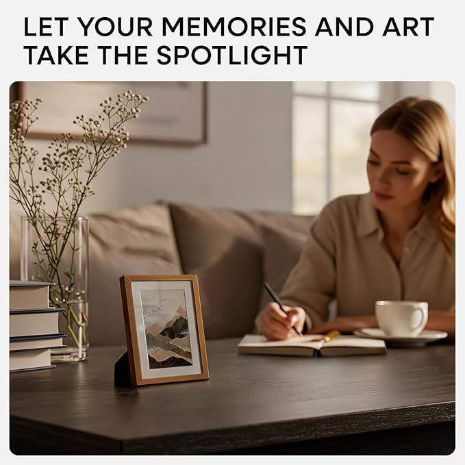 Homeforia 4x6 Picture Frame Bronze, High End Metal 4 x 6 Brass Frames with Mat 3 x 5 for Art, 4x6 Desk Frame Matted to 3x5 inch Photo, 4 by 6 Wall or Tabletop Frame, Tempered Glass, Wall Kit, Set of 3