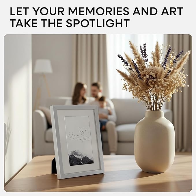 Homeforia 4x6 Picture Frame Silver, High End Metal 4 x 6 Silver Frames with Mat 3 x 5 Print, 4by6 Desk Frame Matted to 3x5 inch Photo, 4 by 6 Wall or Tabletop Frame, Tempered Glass, Wall Kit, Set of 3