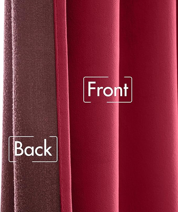 MIULEE Hot Pink Velvet Curtains 96 inches - Luxury Blackout Curtains for Bedroom Living Room Thermal Insulated Super Soft Window Drapes Rod Pocket & Back Tab, W52 x L96 inches, 2 Panels