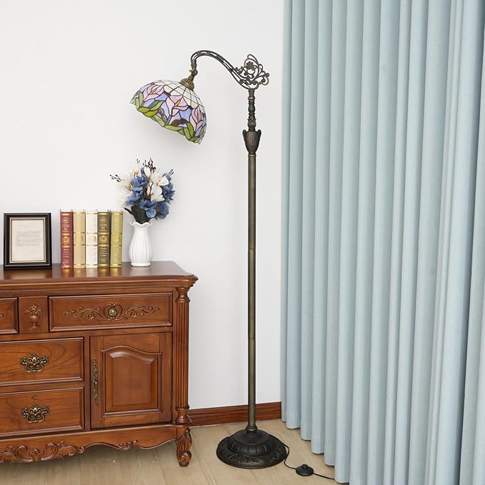 Tiffany Floor Lamp Handcrafted Stained Glass Lamp Calla Lily Adjustable Warm Light Upright Reading Tiffany Style Floor Lamp Suitable For Bedrooms Living Rooms Studies Dining Rooms Retro Home Decoratio
