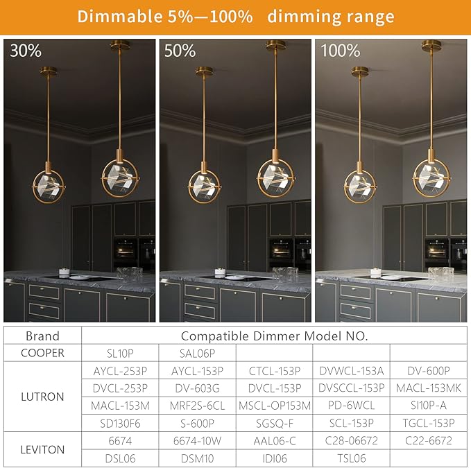 Modern Crystal Pendant Light in Gold Brushed Brass Finish Mini LED Light Fixtures Metal Rod Ceiling Gold Chandelier for Kitchen Island Bedroom Dining Room Bar(1-Lights)