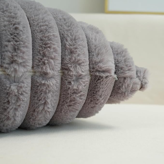 JOJUSIS Pack of 2 Faux Fur Plush Decorative Throw Pillow Covers Couch Cushion Case Soft Pillowcases (Grey, 16 x 16-Inch)