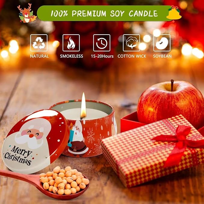 Christmas Scented Candles Gifts Set for Women, 12 Pack 2.5 Oz Candle Set, Natural Soy Wax, Aromatherapy Candles for Birthday, Christmas, Gifts for Her Women