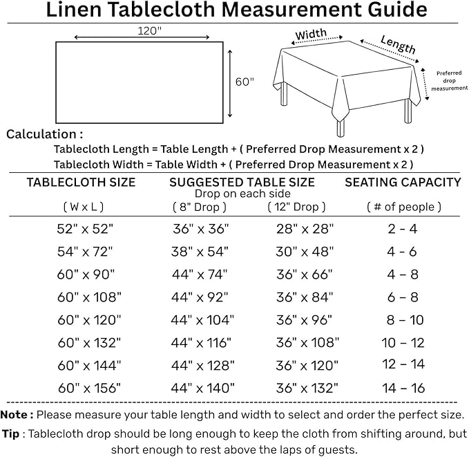 Solino Home Linen Tablecloth for Rectangle Tables 60 x 120 Inch - 100% Pure Linen Pastel Green Table Cloth - Fete, Machine Washable Cloth Tablecloth