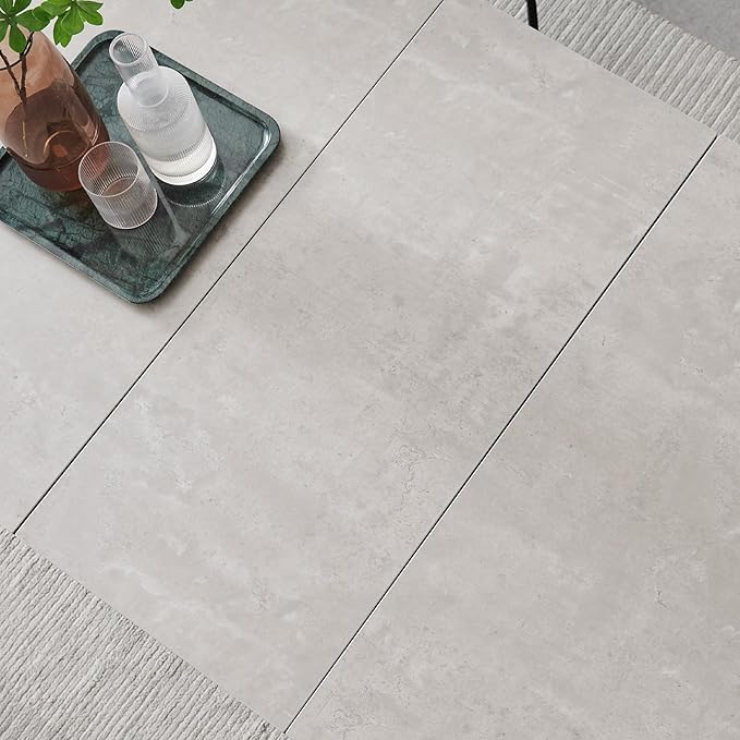 ZckyCine 79''Extendable Modern Minimalist Dining Table, 6-Person Dining Table, Reinforced Metal Legs